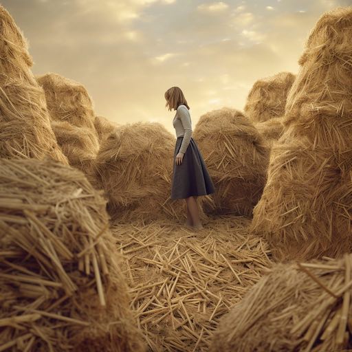 A Single Woman Looking For A Needle In A Haystack